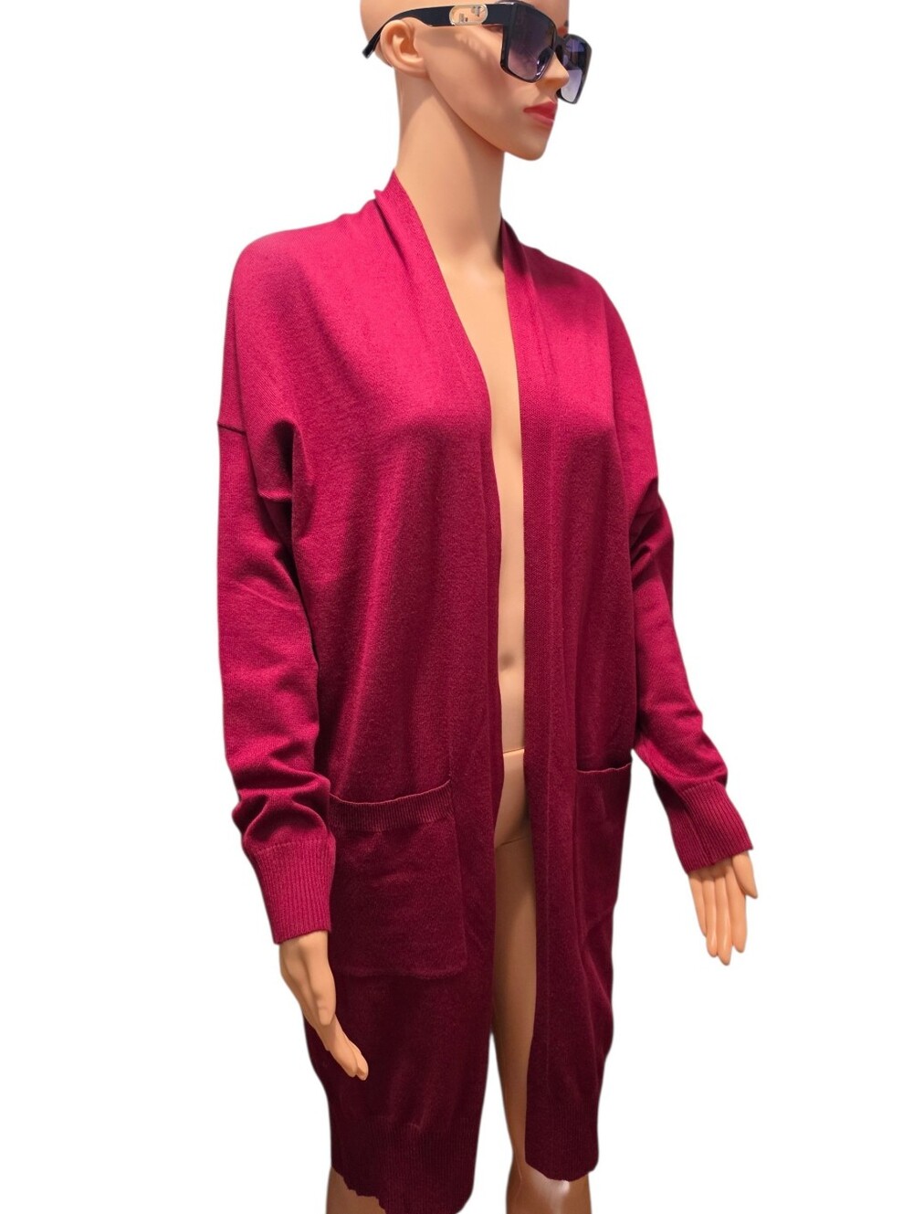 Stoosh Cozy Collection Open Front Longline Preppy Casual Cardigan Sweater Large